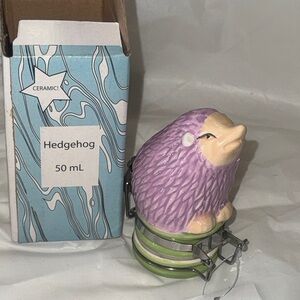 ContainedArt Purple Hedgehog Ceramic Container Collectable New